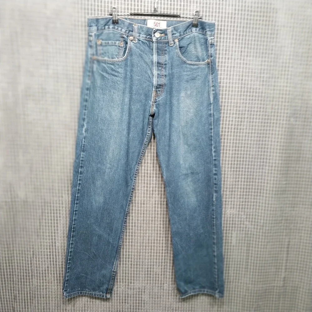 Levi's Mens Jeans 501 Original Straight Leg Button Fly 34x30 Blue